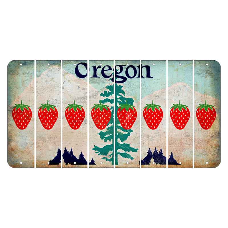 Oregon Douglas Fir Cut License Plate Strips (Set of 8) Strawberry