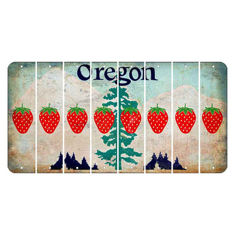 Oregon Douglas Fir Cut License Plate Strips (Set of 8) Strawberry