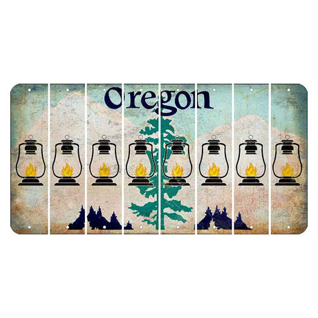 Oregon Douglas Fir Cut License Plate Strips (Set of 8) Lantern