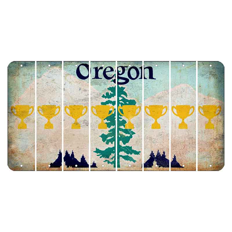 Oregon Douglas Fir Cut License Plate Strips (Set of 8) Trophy