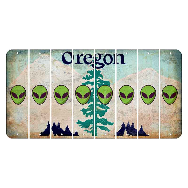 Oregon Douglas Fir Cut License Plate Strips (Set of 8) Alien