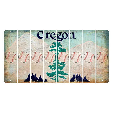 Oregon Douglas Fir Cut License Plate Strips (Set of 8) Baseball