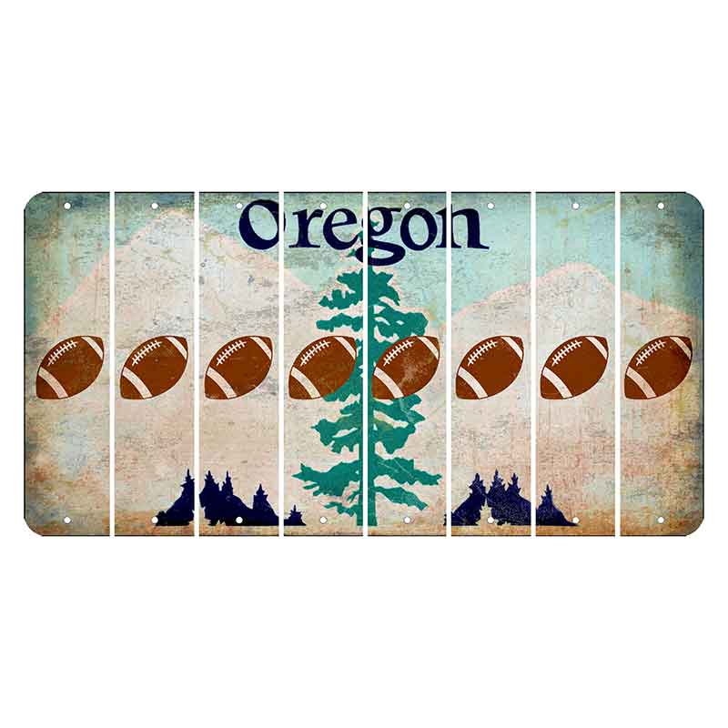 Oregon Douglas Fir Cut License Plate Strips (Set of 8) Football