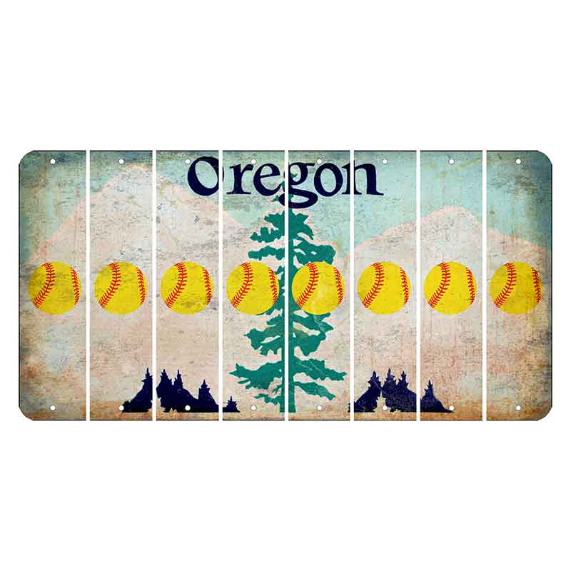 Oregon Douglas Fir Cut License Plate Strips (Set of 8) Softball