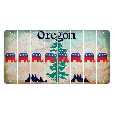 Oregon Douglas Fir Cut License Plate Strips (Set of 8) Republican