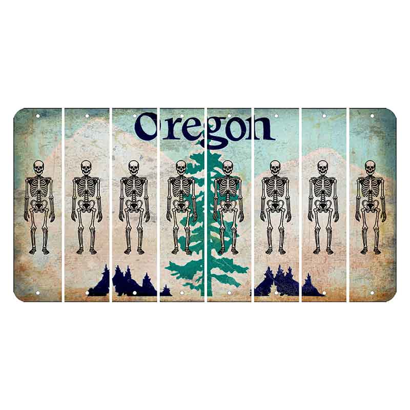 Oregon Douglas Fir Cut License Plate Strips (Set of 8) Skeleton