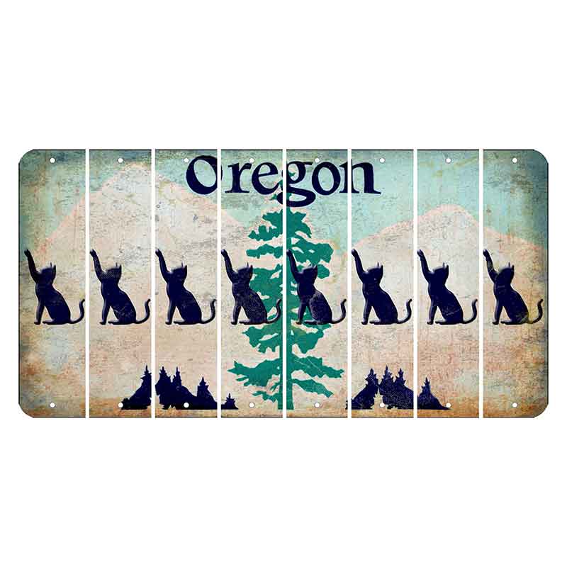 Oregon Douglas Fir Cut License Plate Strips (Set of 8) Cat