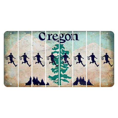 Oregon Douglas Fir Cut License Plate Strips (Set of 8) Soccer Player