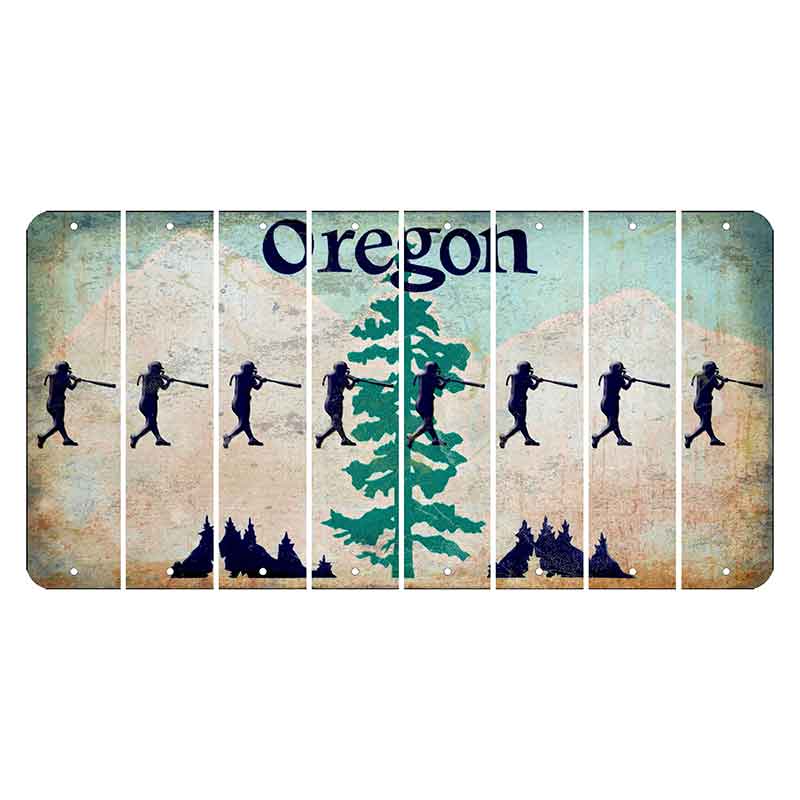 Oregon Douglas Fir Cut License Plate Strips (Set of 8) Softball Batter