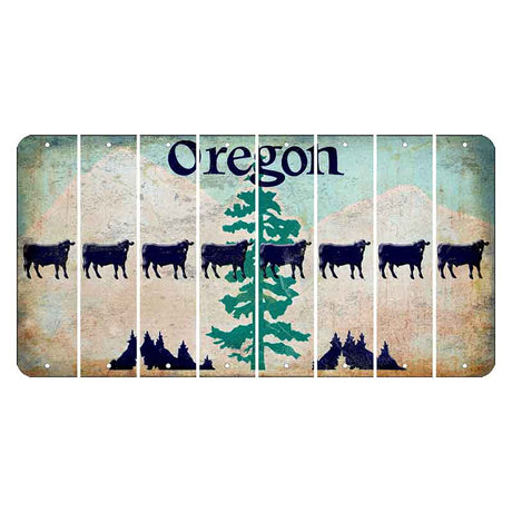 Oregon Douglas Fir Cut License Plate Strips (Set of 8) Dairy Cow