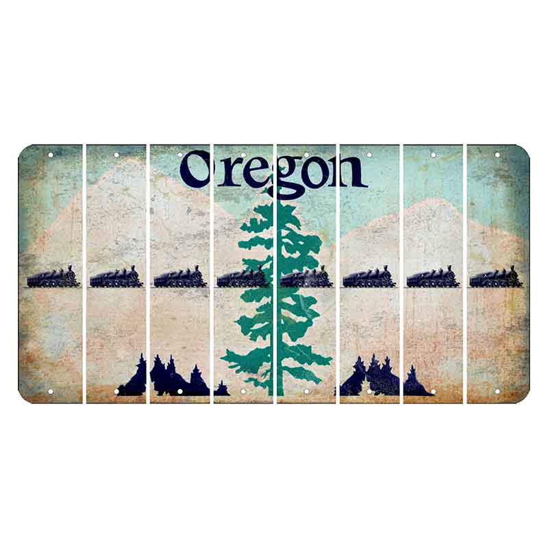 Oregon Douglas Fir Cut License Plate Strips (Set of 8) Train