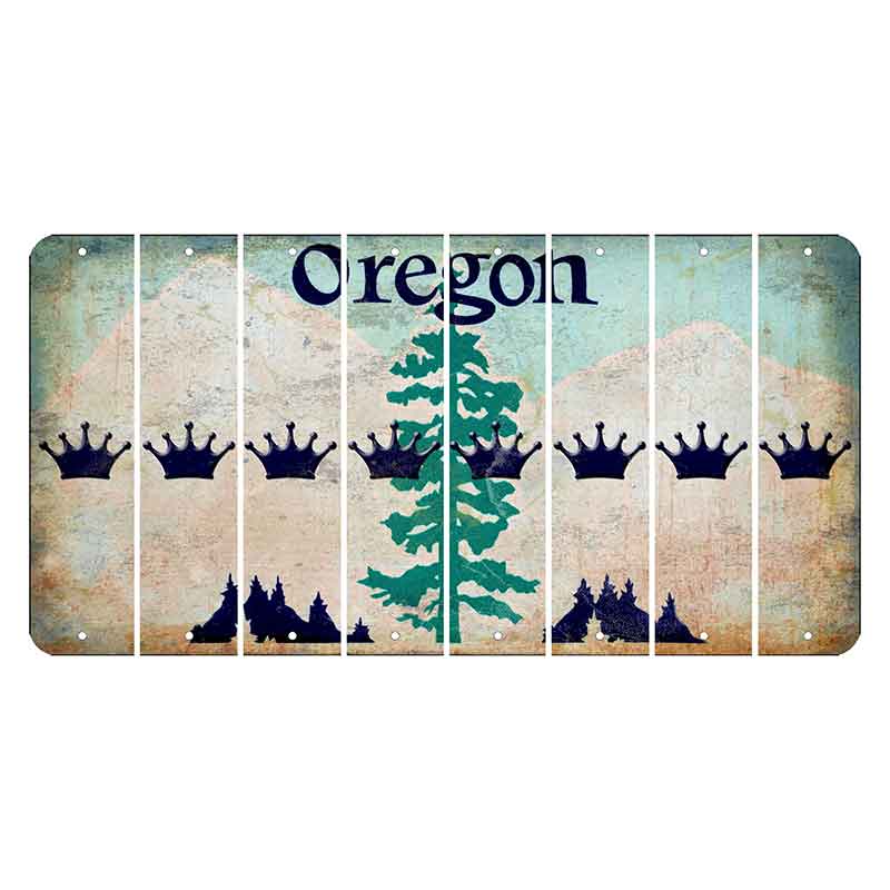 Oregon Douglas Fir Cut License Plate Strips (Set of 8) Crown