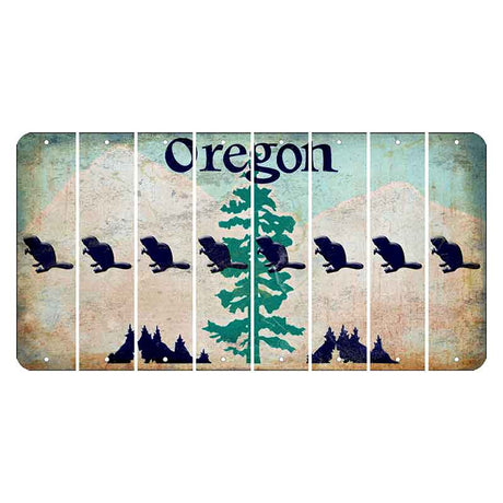 Oregon Douglas Fir Cut License Plate Strips (Set of 8) Beaver