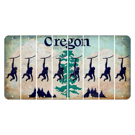 Oregon Douglas Fir Cut License Plate Strips (Set of 8) Monkey