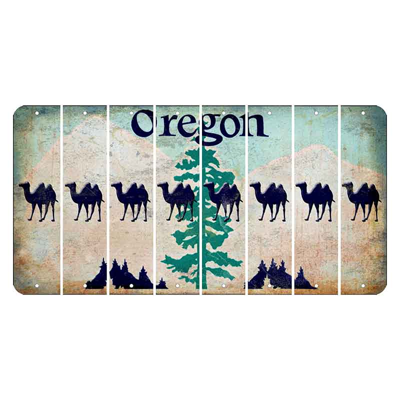 Oregon Douglas Fir Cut License Plate Strips (Set of 8) Camel