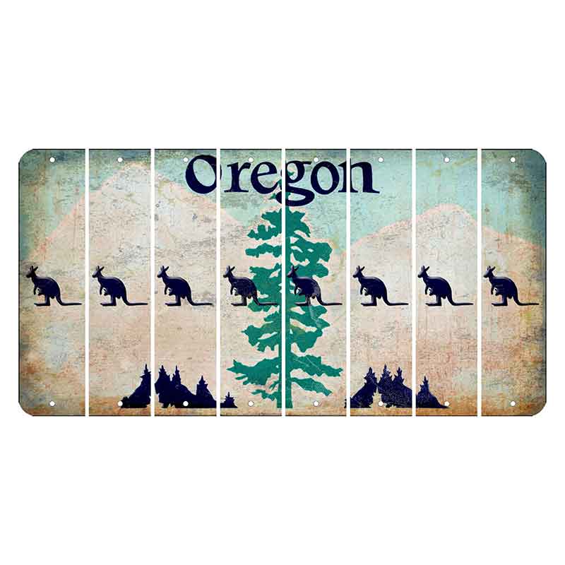 Oregon Douglas Fir Cut License Plate Strips (Set of 8) Kangaroo