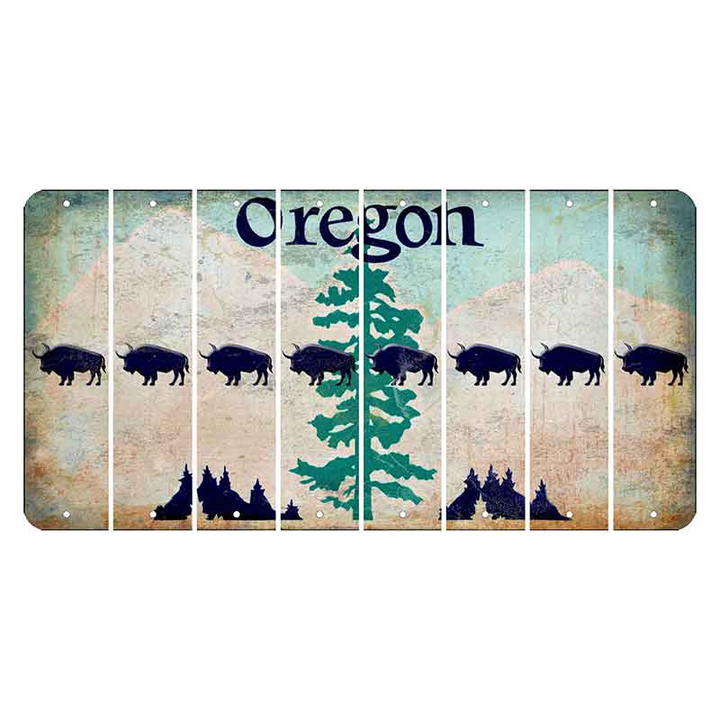 Oregon Douglas Fir Cut License Plate Strips (Set of 8) Buffalo