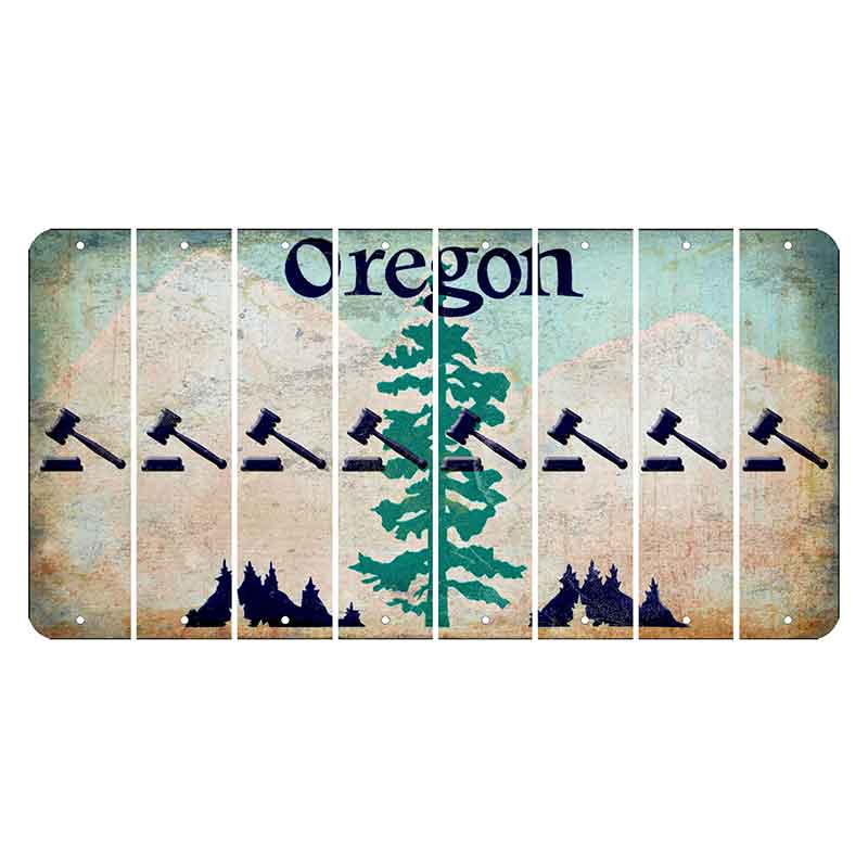 Oregon Douglas Fir Cut License Plate Strips (Set of 8) Gavel