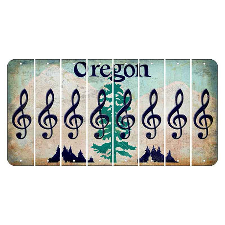 Oregon Douglas Fir Cut License Plate Strips (Set of 8) Music Note