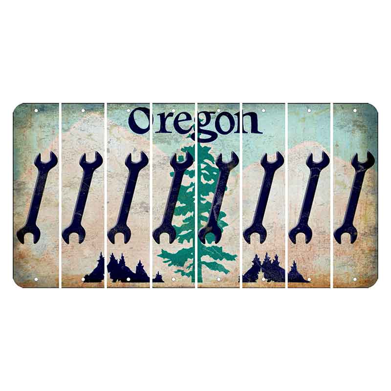 Oregon Douglas Fir Cut License Plate Strips (Set of 8) Wrench