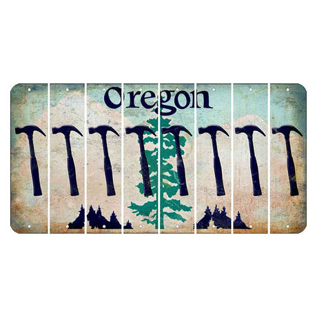 Oregon Douglas Fir Cut License Plate Strips (Set of 8) Hammer