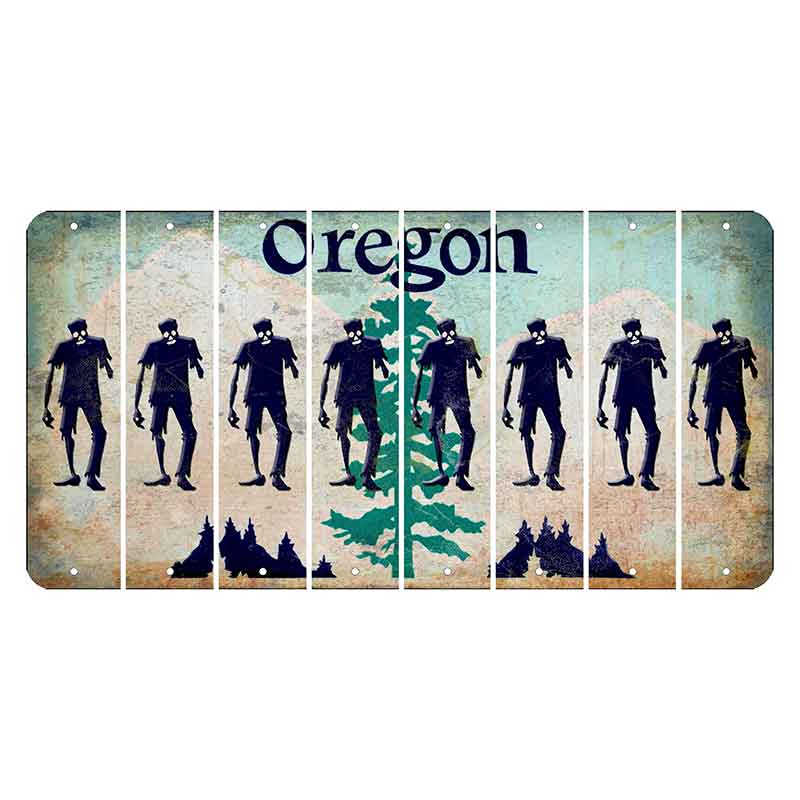 Oregon Douglas Fir Cut License Plate Strips (Set of 8) Zombie