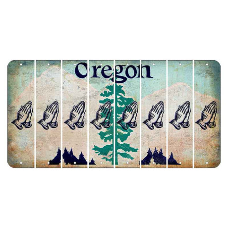 Oregon Douglas Fir Cut License Plate Strips (Set of 8) Praying Hands