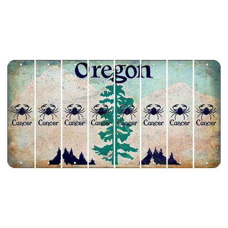 Oregon Douglas Fir Cut License Plate Strips (Set of 8) Zodiac Sign - Cancer