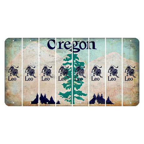 Oregon Douglas Fir Cut License Plate Strips (Set of 8) Zodiac Sign - Leo