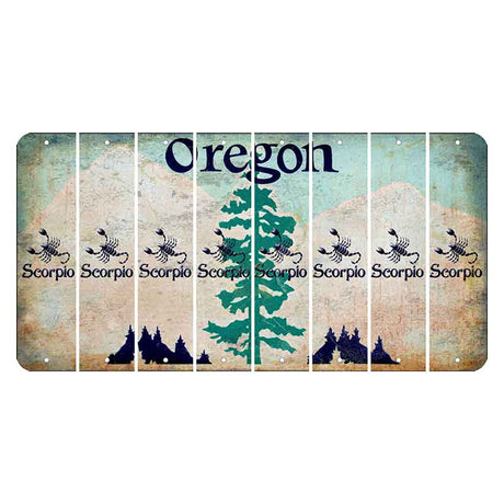 Oregon Douglas Fir Cut License Plate Strips (Set of 8) Zodiac Sign - Scorpio