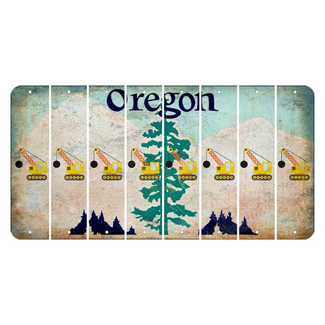 Oregon Douglas Fir Cut License Plate Strips (Set of 8) Wrecking Ball Crane