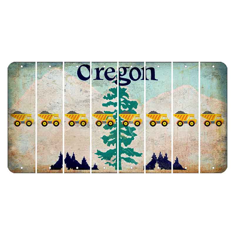 Oregon Douglas Fir Cut License Plate Strips (Set of 8) Dump Truck