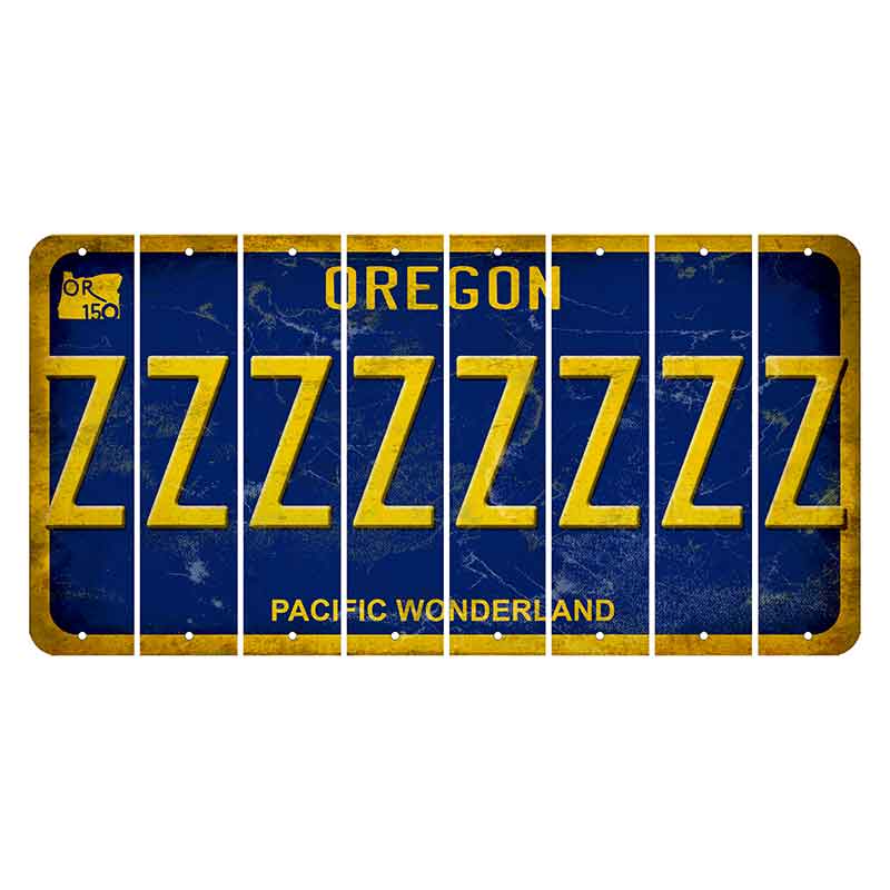 Oregon Pacific Wonderland Cut License Plate Strips (Set of 8) Z