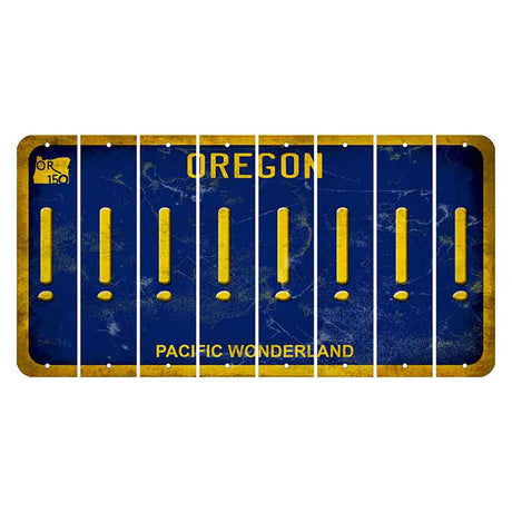 Oregon Pacific Wonderland Cut License Plate Strips (Set of 8) Exclamation Point