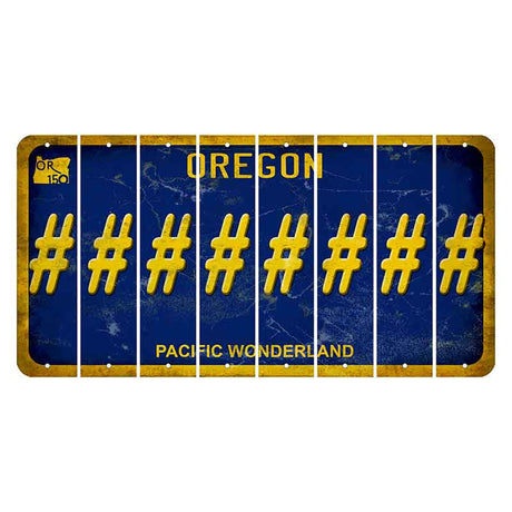 Oregon Pacific Wonderland Cut License Plate Strips (Set of 8) Hashtag