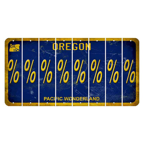 Oregon Pacific Wonderland Cut License Plate Strips (Set of 8) Percent Sign