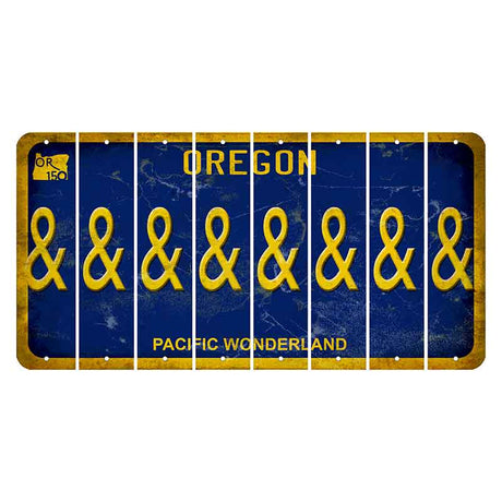 Oregon Pacific Wonderland Cut License Plate Strips (Set of 8) And Sign