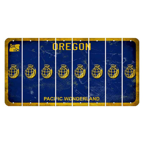 Oregon Pacific Wonderland Cut License Plate Strips (Set of 8) Grenade