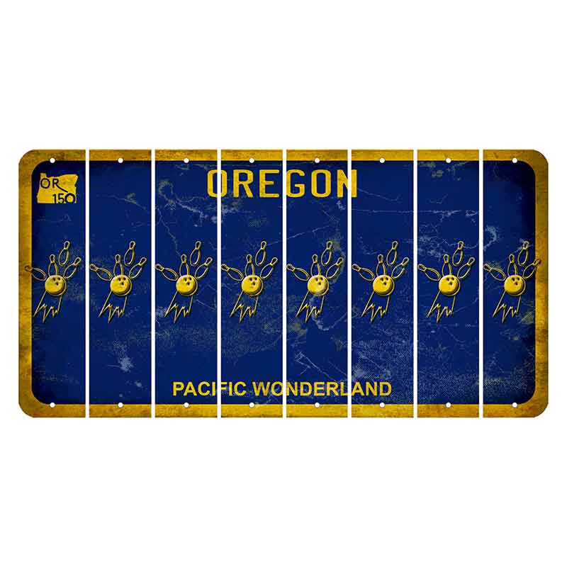 Oregon Pacific Wonderland Cut License Plate Strips (Set of 8) Bowling