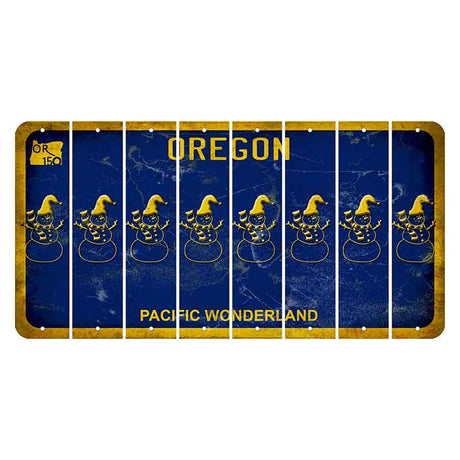 Oregon Pacific Wonderland Cut License Plate Strips (Set of 8) Snowman