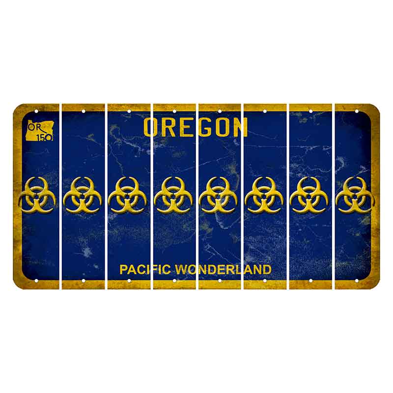 Oregon Pacific Wonderland Cut License Plate Strips (Set of 8) Radioactive