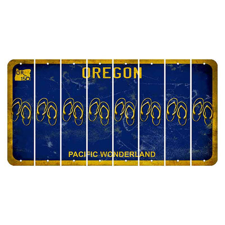 Oregon Pacific Wonderland Cut License Plate Strips (Set of 8) Flip Flops