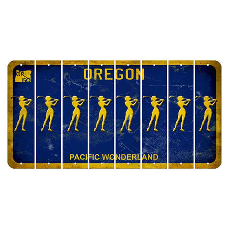 Oregon Pacific Wonderland Cut License Plate Strips (Set of 8) Female Golfer