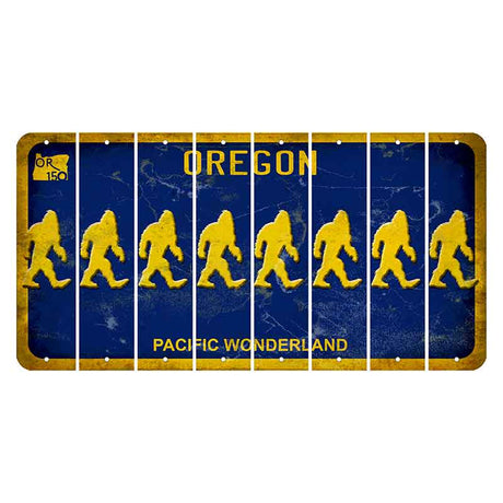 Oregon Pacific Wonderland Cut License Plate Strips (Set of 8) Bigfoot