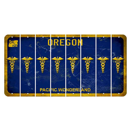 Oregon Pacific Wonderland Cut License Plate Strips (Set of 8) Caduceus