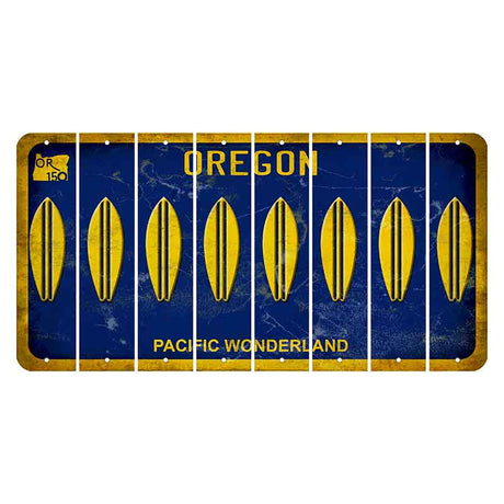 Oregon Pacific Wonderland Cut License Plate Strips (Set of 8) Surfboard