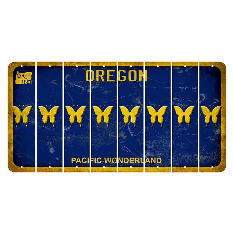 Oregon Pacific Wonderland Cut License Plate Strips (Set of 8) Butterfly