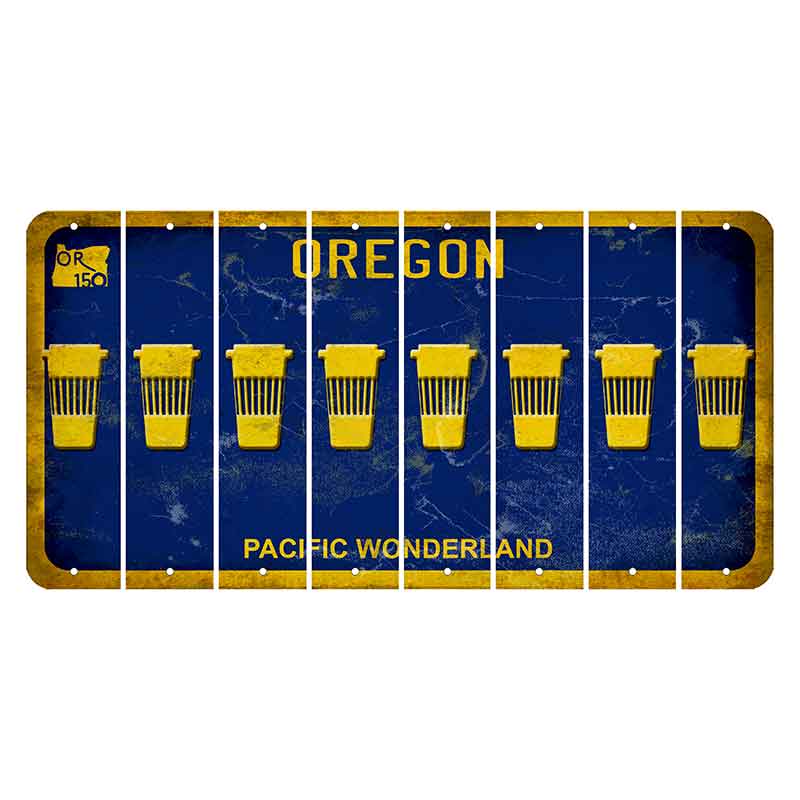 Oregon Pacific Wonderland Cut License Plate Strips (Set of 8) Latte