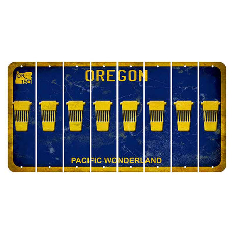 Oregon Pacific Wonderland Cut License Plate Strips (Set of 8) Latte