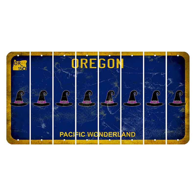 Oregon Pacific Wonderland Cut License Plate Strips (Set of 8) Witches Hat